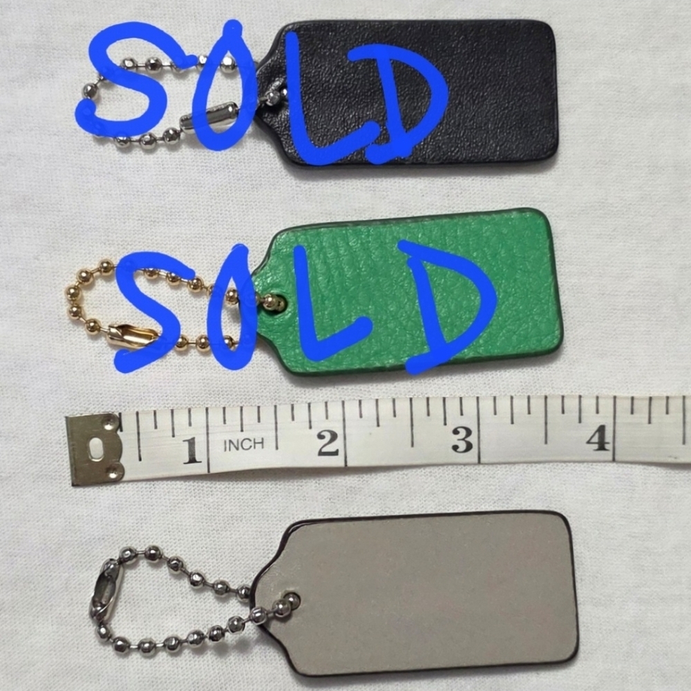 Coach Leather Hangtags in Green, Black, Or Gray - Picture 3 of 4